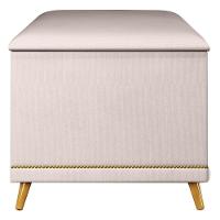 Calçadeira Baú Solteiro 90cm Com Tachas Imperial J02 Veludo Bege - Mpozenato - 6