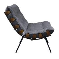 Poltrona Costela Com Puff Em Linho Ou Veludo - élpis Móveis Veludo Grafite