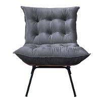 Poltrona Costela Com Puff Em Linho Ou Veludo - élpis Móveis Veludo Grafite - 8