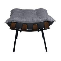 Poltrona Costela Com Puff Em Linho Ou Veludo - élpis Móveis Veludo Grafite - 9