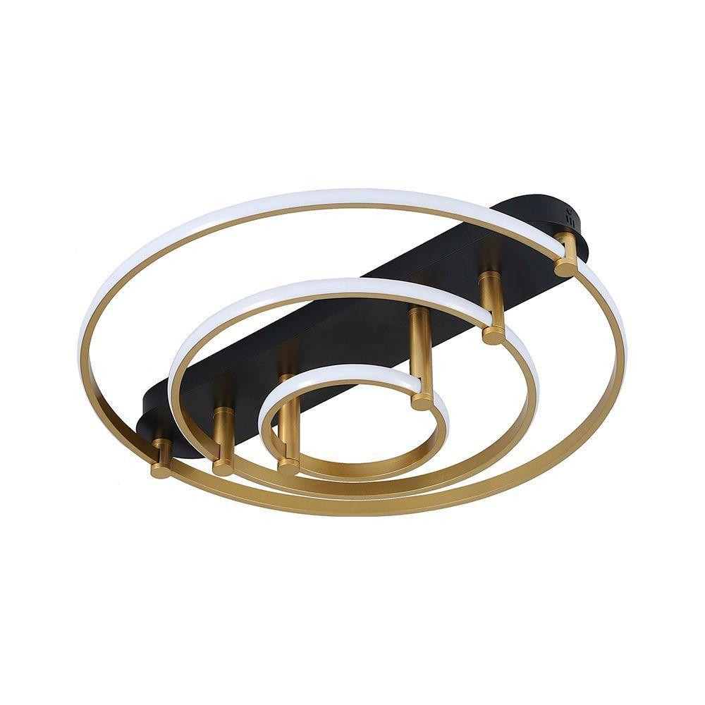 Plafon Skylight Listo 3106m Led Bivolt Preto-dourado - 1