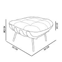 Poltrona Costela Com Puff Em Linho Ou Veludo - élpis Móveis Linho Azul - 10