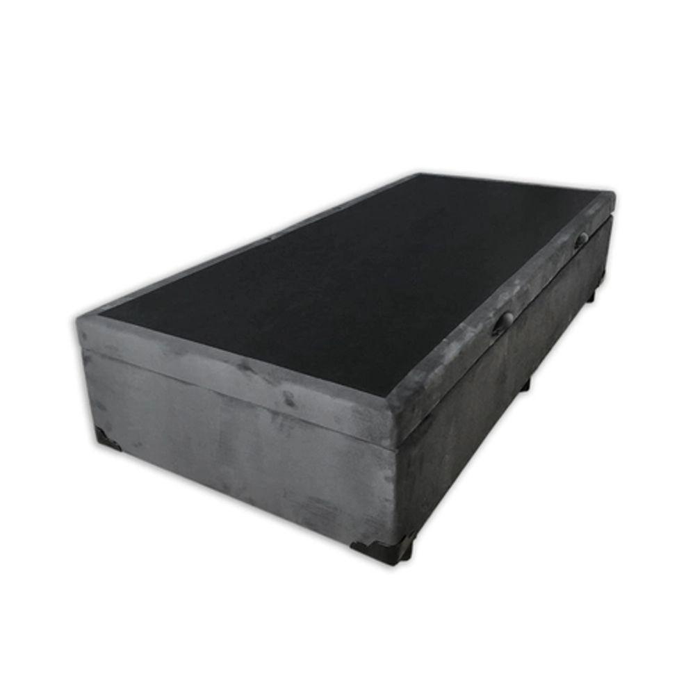 Cama Box Baú Solteiro 88 Bello Box - Suede Cinza - 2