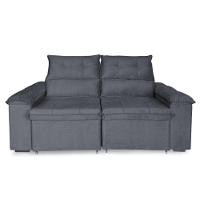 Sofá Retrátil E Reclinável 3 Lugares Verona 1,80m - élpis Móveis Veludo Cinza - 2