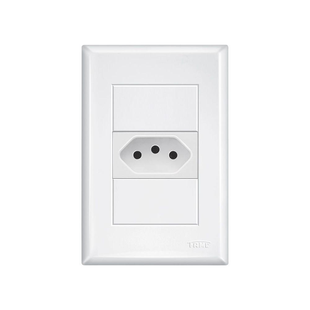 Tomada Fame Evidence 2p+t 10a Com Placa 4x2 Branco - 1