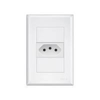 Tomada Fame Evidence 2p+t 10a Com Placa 4x2 Branco - 1