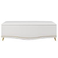 Calçadeira Baú Casal 140cm Com Tachas Imperial J02 Sintético Branco - Mpozenato - 3