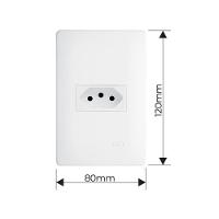 Tomada Fame Habitat 2p+t 10a Com Placa 4x2 Branca - 2