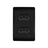 Tomada Dupla Fame Habitat Black 2p+t 10a Com Placa 4x2 Preta - 1