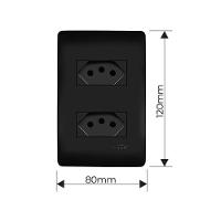 Tomada Dupla Fame Habitat Black 2p+t 10a Com Placa 4x2 Preta - 2