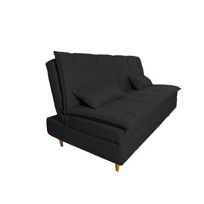 Sofá Cama 3 Lugares 197cm Soho Suede Preto Herrero Decor Preto