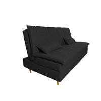 Sofá Cama 3 Lugares 197cm Soho Suede Preto Herrero Decor Preto - 1