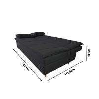 Sofá Cama 3 Lugares 197cm Soho Suede Preto Herrero Decor Preto - 4