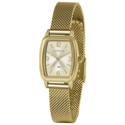 Relógio Lince Feminino Dourado Esteira Lqg4675l C2kx