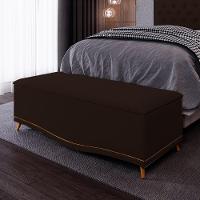 Calçadeira Baú Casal 140cm Com Tachas Imperial J02 Sintético Marrom Escuro - Mpozenato - 6