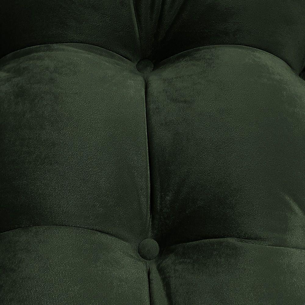 Poltrona Costela Com Puff Em Linho Ou Veludo - élpis Móveis Veludo Verde - 1
