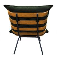 Poltrona Costela Com Puff Em Linho Ou Veludo - élpis Móveis Veludo Verde - 3