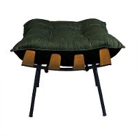 Poltrona Costela Com Puff Em Linho Ou Veludo - élpis Móveis Veludo Verde - 5