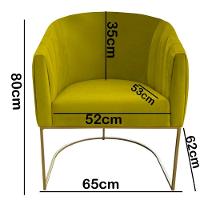 Poltrona Julia Com Base De Ferro Sala De Estar Escritório Recepção Clinica Suede Amarelo D'classe Decor - 5