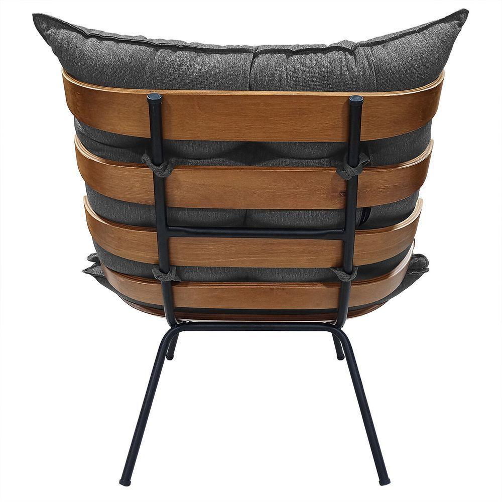 Poltrona Costela Decoração Em Linho - élpis Móveis Linho Grafite - 5