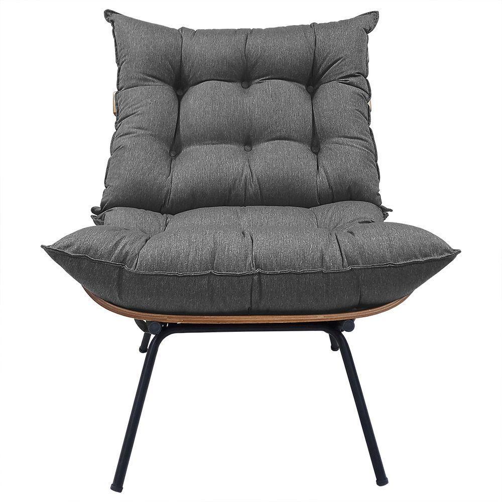 Poltrona Costela Decoração Em Linho - élpis Móveis Linho Grafite - 6