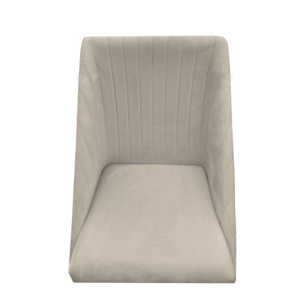 Kit 08 Cadeiras Para Sala De Jantar Ana Pés Palito Suede Bege- D'classe Decor - 4