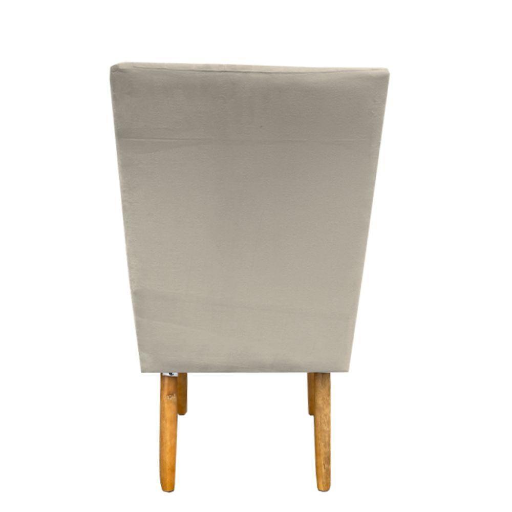 Kit 08 Cadeiras Para Sala De Jantar Ana Pés Palito Suede Bege- D'classe Decor - 5
