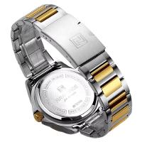 Relógio Pulseira De Aço Inoxidável Luminoso á Prova D´agua Azul Dourado - 3