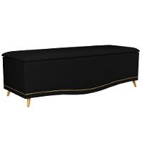 Calçadeira Baú King 195cm Com Tachas Imperial J02 Sintético Preto - Mpozenato - 1