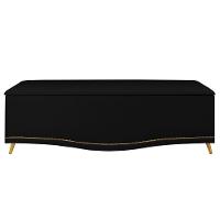 Calçadeira Baú King 195cm Com Tachas Imperial J02 Sintético Preto - Mpozenato - 3