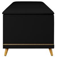 Calçadeira Baú King 195cm Com Tachas Imperial J02 Sintético Preto - Mpozenato - 6