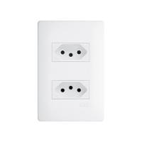 Tomada Dupla Fame Habitat 2p+t 10a Com Placa 4x2 Branca - 1