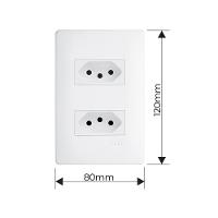 Tomada Dupla Fame Habitat 2p+t 10a Com Placa 4x2 Branca - 2