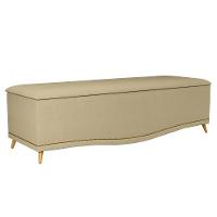 Calçadeira Baú Queen 160cm Com Tachas Imperial J02 Linho Areia - Mpozenato - 1