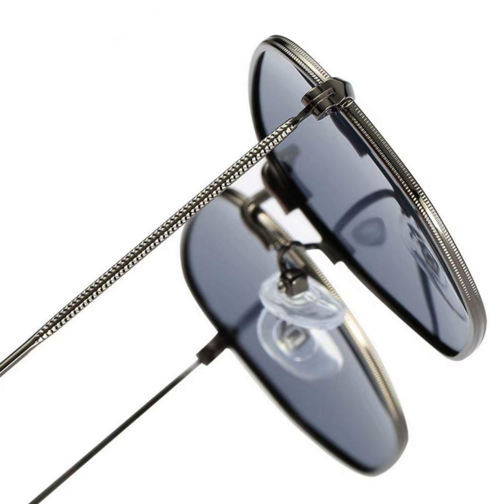 Óculos De Sol Clássico Retro Hexágono Metal Frame Com Proteção Uv400 Cinza Grafite - 3