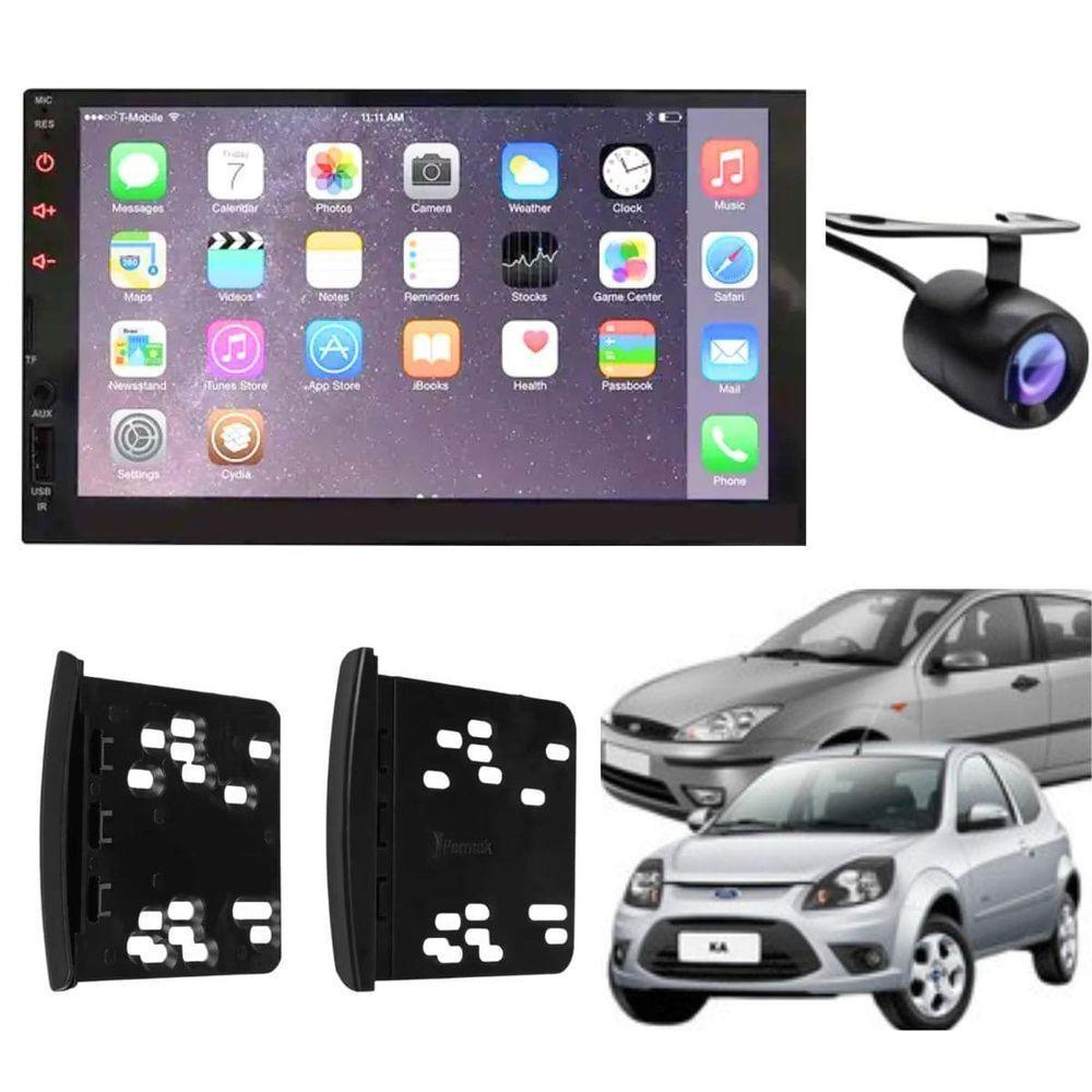 Central Multimídia 2 Din Mp5 Escort Câmera Moldura Tela - 1