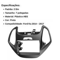 Central Multimídia 2 Din Mp5 Ford Ka Câmera Moldura Tela Pt