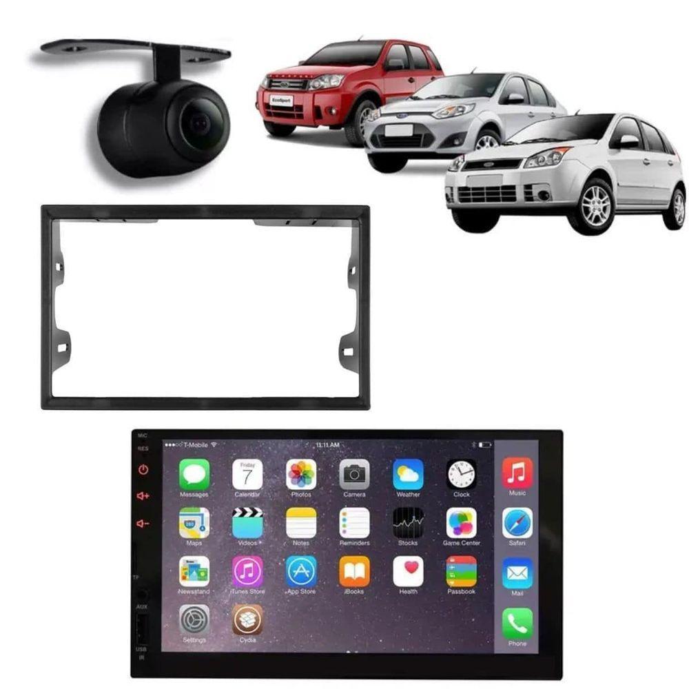 Central Multimídia 2 Din Mp5 Ecosport Câmera Moldura Tela - 1