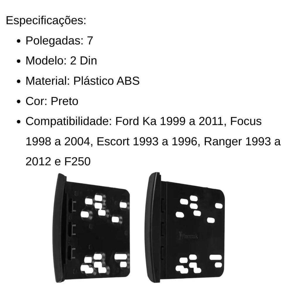 Central Multimídia 2 Din Mp5 F250 Câmera Moldura Tela - 4