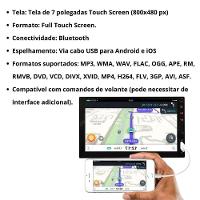 Central Multimídia 2 Din Mp5 F250 Câmera Moldura Tela - 2