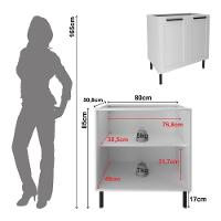 Balcão De Cozinha Em Mdf Com 2 Portas 80cm Multimóveis Cr20428 Branco - 2