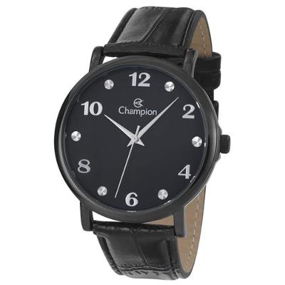 Relógio Champion Feminino Preto Couro Cn24253n