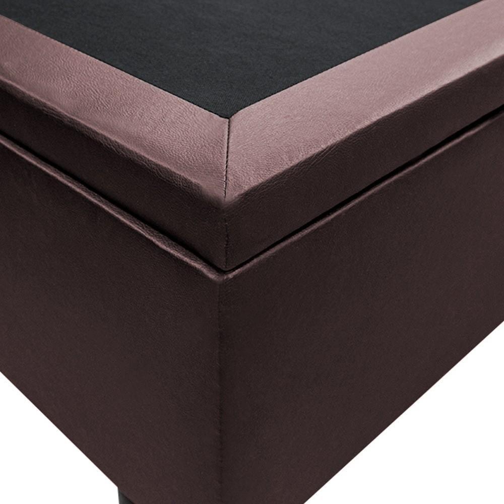 Base Box Baú Para Cama Casal King 192x203cm Bipartido Liz S05 Sintético Marrom - Mpozenato - 5