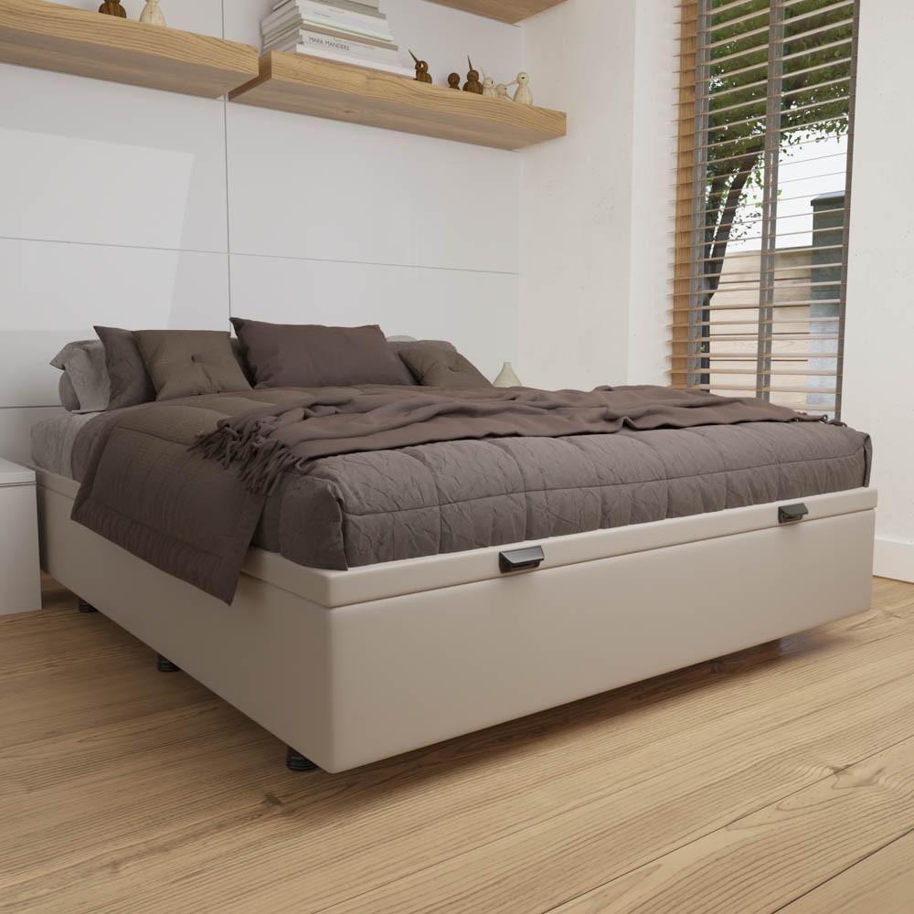 Base Box Baú Para Cama Casal 138x188cm Liz S05 Sintético Bege - Mpozenato - 2