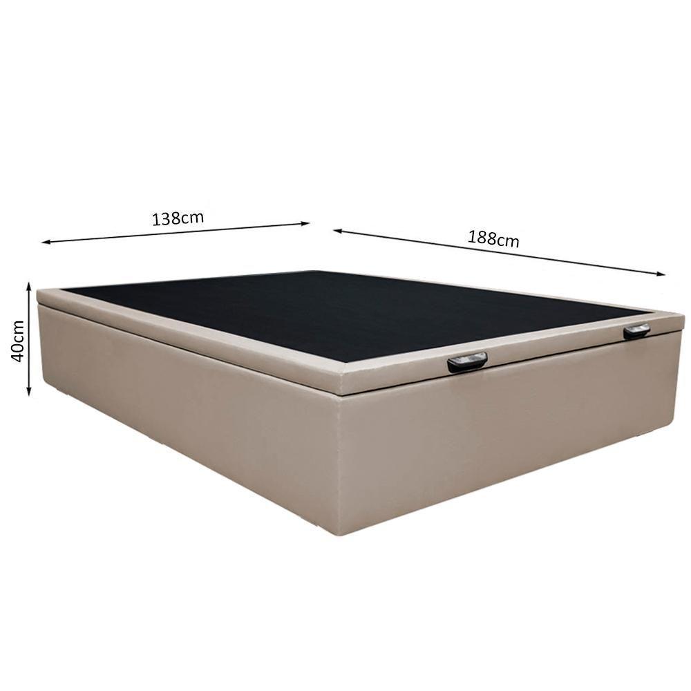 Base Box Baú Para Cama Casal 138x188cm Liz S05 Sintético Bege - Mpozenato - 4