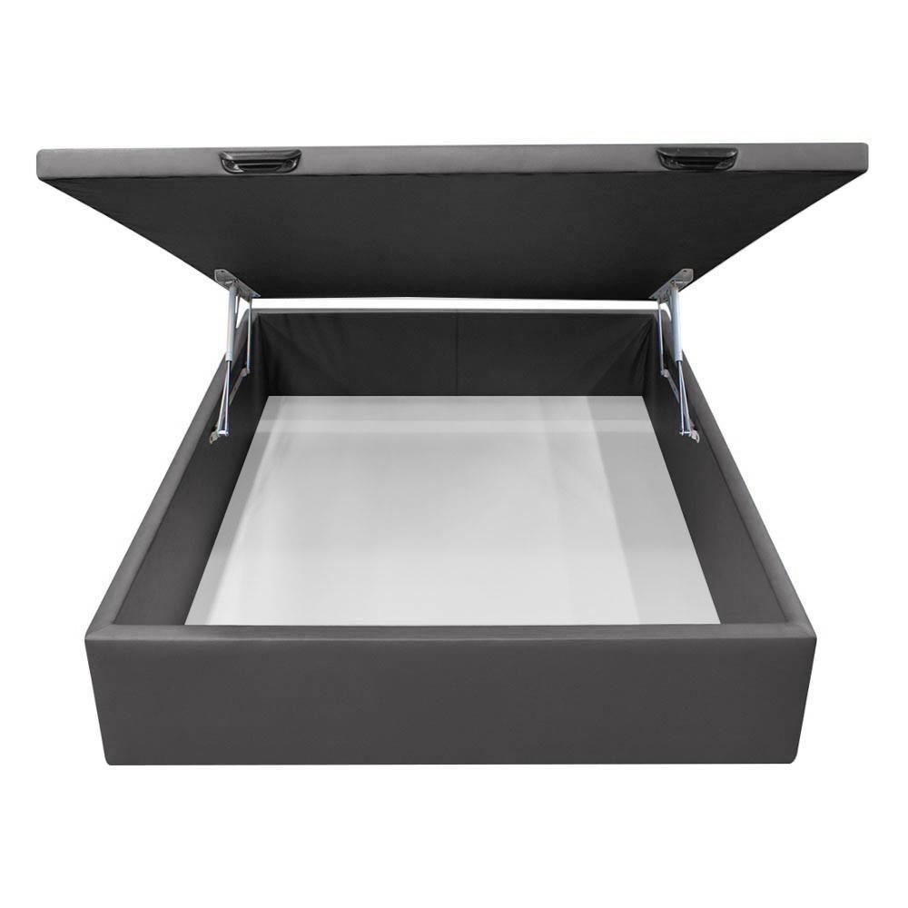 Base Box Baú Para Cama Casal 138x188cm Liz S05 Sintético Cinza - Mpozenato - 3