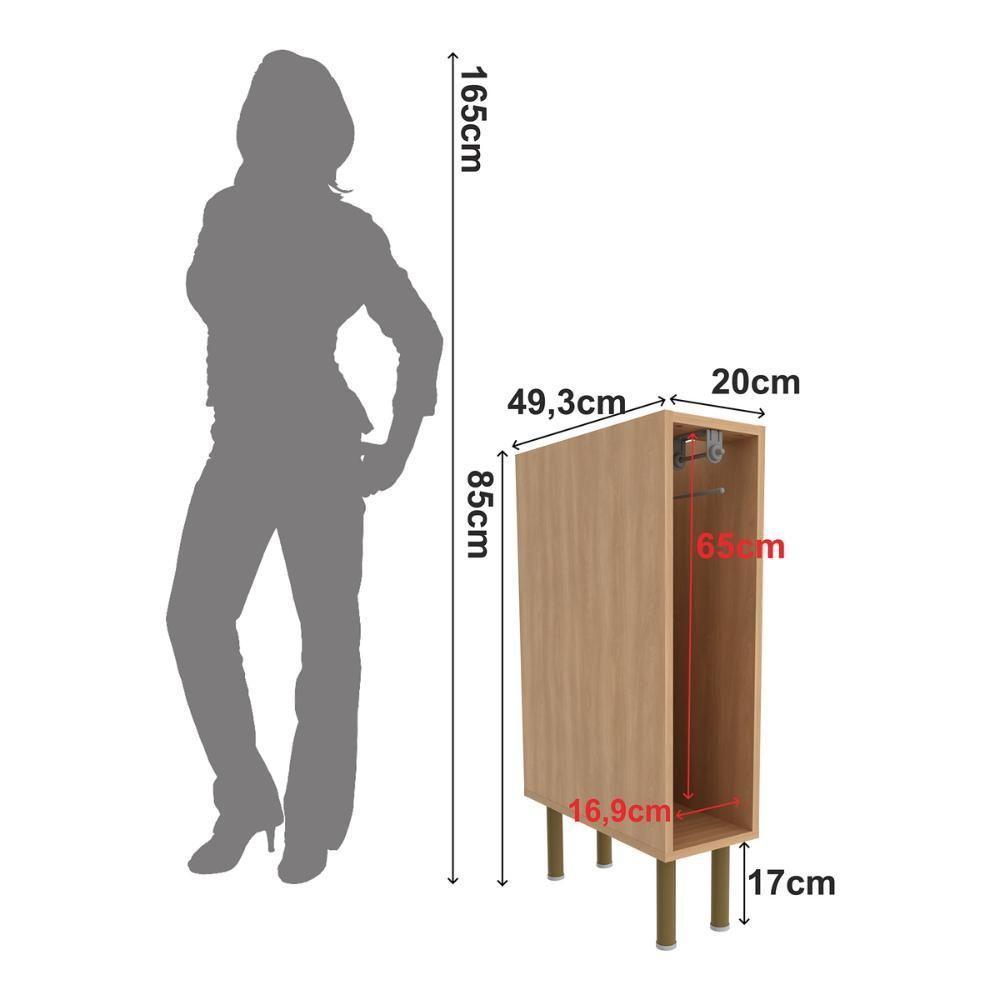 Balcão De Cozinha Com Nicho Porta Toalhas 20cm Multimóveis Cr20423 Freijó - 2