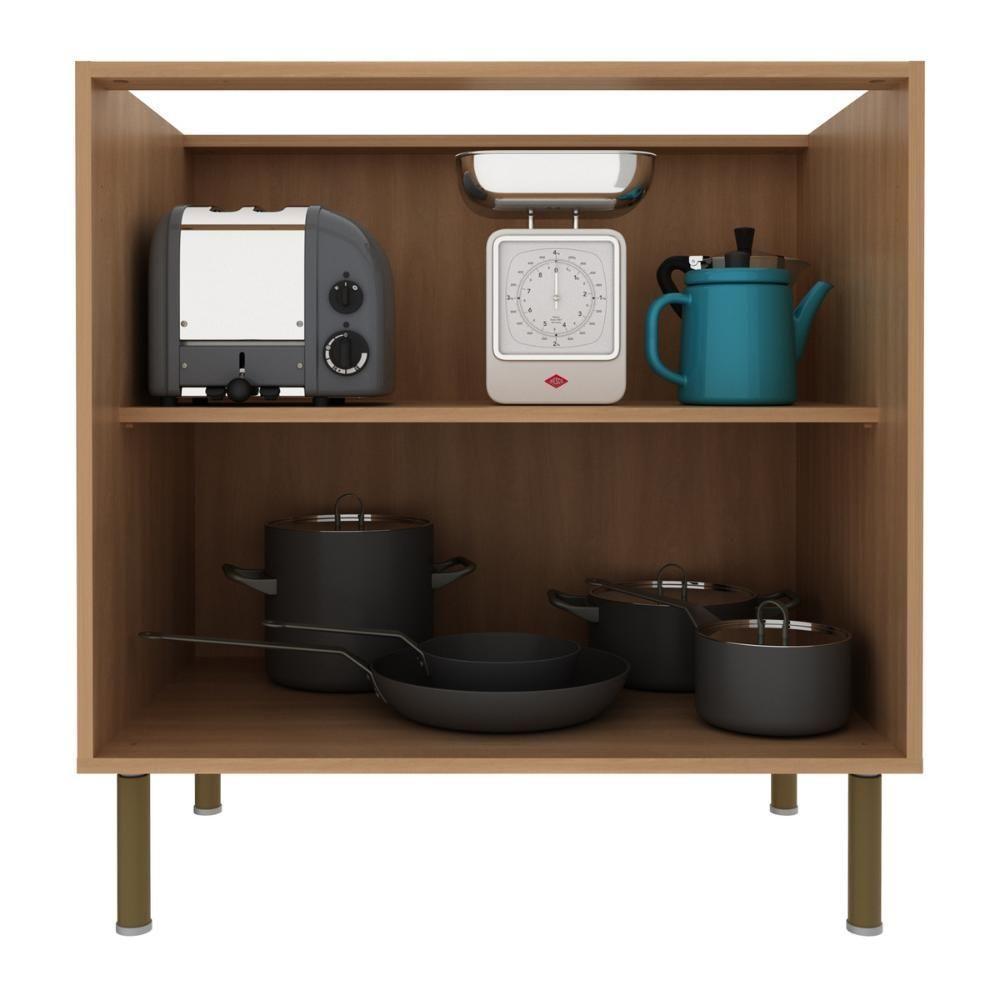 Balcão De Cozinha Com 2 Portas 80cm Multimóveis Cr20424 Freijó - 3