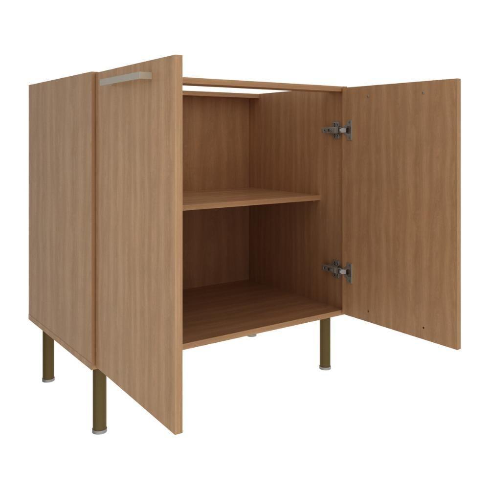 Balcão De Cozinha Com 2 Portas 80cm Multimóveis Cr20424 Freijó - 4