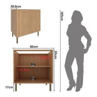 Balcão De Cozinha Com 2 Portas 80cm Multimóveis Cr20424 Freijó - 2